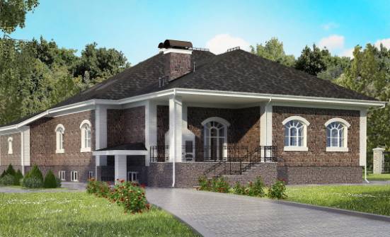 490-001-П Проект трехэтажного дома с мансардой и гаражом, просторный дом из кирпича Тобольск | Проекты домов от House Expert