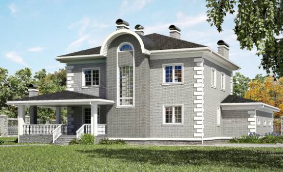 245-004-Л Проект двухэтажного дома и гаражом, уютный загородный дом из кирпича Ишим | Проекты домов от House Expert