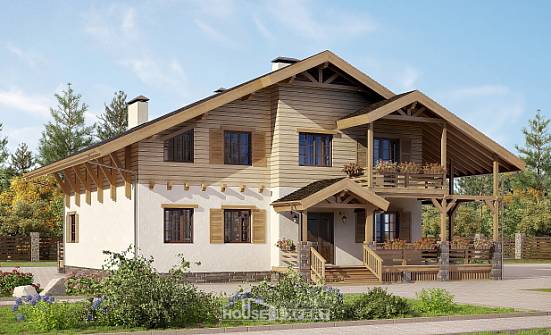 260-001-Л Проект двухэтажного дома с мансардой, огромный коттедж из кирпича Ялуторовск | Проекты домов от House Expert