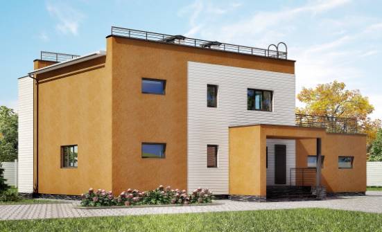 180-012-П Проект двухэтажного дома и гаражом, современный загородный дом из кирпича Тобольск | Проекты домов от House Expert