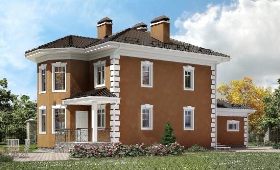 150-006-П Проект двухэтажного дома, гараж, классический дом из арболита Тюмень | Проекты домов от House Expert
