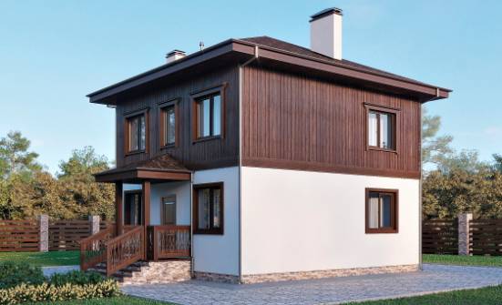 100-006-Л Проект двухэтажного дома, компактный коттедж из арболита Ялуторовск | Проекты домов от House Expert