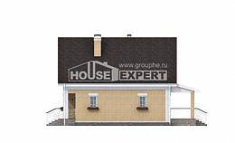 130-004-П Проект двухэтажного дома мансардой, бюджетный домик из твинблока Тюмень, House Expert