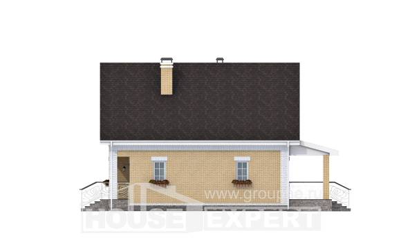 130-004-П Проект двухэтажного дома мансардный этаж, компактный дом из твинблока Тюмень, House Expert