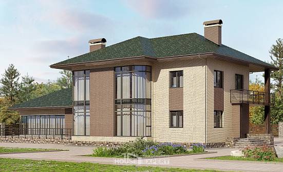 305-003-П Проект двухэтажного дома, огромный загородный дом из поризованных блоков Заводоуковск | Проекты домов от House Expert