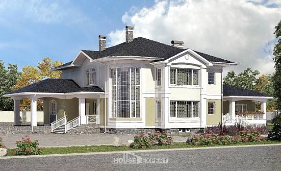 620-001-Л Проект трехэтажного дома и гаражом, классический домик из блока Тобольск | Проекты домов от House Expert