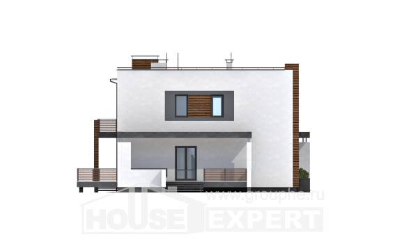 220-003-П Проект двухэтажного дома и гаражом, классический домик из бризолита Ишим, House Expert