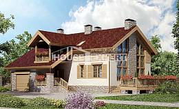 165-002-П Проект двухэтажного дома мансардой и гаражом, простой домик из газобетона Ялуторовск, House Expert