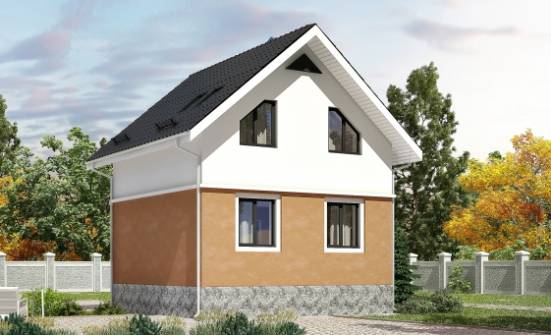 100-005-Л Проект трехэтажного дома мансардой, уютный коттедж из твинблока Ялуторовск | Проекты домов от House Expert