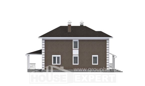 185-002-П Проект двухэтажного дома, красивый домик из блока Тюмень, House Expert