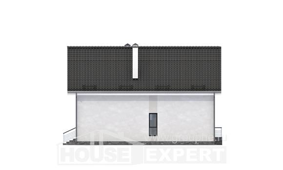 200-007-Л Проект двухэтажного дома мансардой, гараж, средний загородный дом из газобетона Тобольск, House Expert
