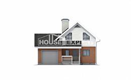120-002-Л Проект двухэтажного дома мансардой, гараж, небольшой загородный дом из блока Тобольск, House Expert