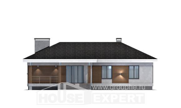 165-001-П Проект одноэтажного дома, гараж, экономичный коттедж из бризолита Заводоуковск, House Expert
