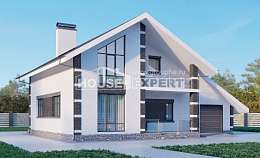 190-008-П Проект двухэтажного дома с мансардой, гараж, современный домик из арболита Ялуторовск, House Expert