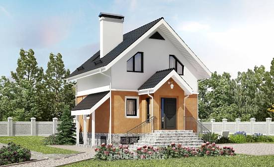 100-005-Л Проект трехэтажного дома мансардой, уютный коттедж из твинблока Ялуторовск | Проекты домов от House Expert