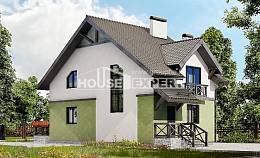 120-003-П Проект двухэтажного дома мансардой, простой загородный дом из поризованных блоков Заводоуковск, House Expert