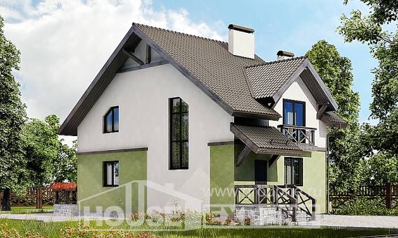 120-003-П Проект двухэтажного дома мансардой, простой загородный дом из поризованных блоков Заводоуковск, House Expert