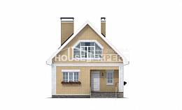 130-004-П Проект двухэтажного дома мансардный этаж, бюджетный домик из газобетона Тобольск, House Expert