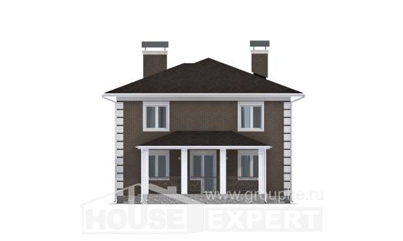185-002-П Проект двухэтажного дома, уютный коттедж из блока Тобольск, House Expert