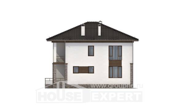 170-005-П Проект двухэтажного дома, бюджетный домик из арболита Ишим, House Expert
