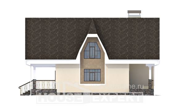125-001-Л Проект двухэтажного дома с мансардой, скромный дом из газобетона Тобольск, House Expert