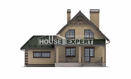 160-007-П Проект двухэтажного дома мансардой, гараж, бюджетный дом из арболита Тобольск, House Expert