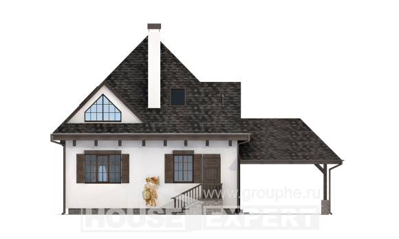 110-002-Л Проект двухэтажного дома мансардный этаж и гаражом, небольшой коттедж из бризолита Ялуторовск, House Expert