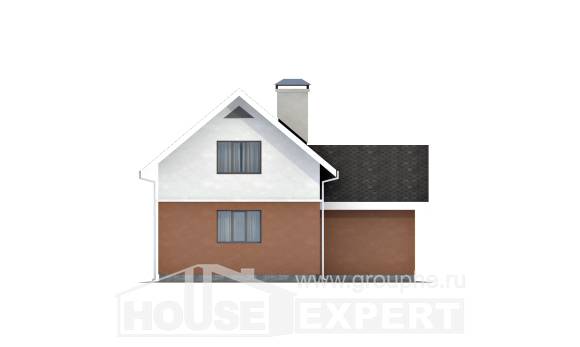 120-002-Л Проект двухэтажного дома с мансардой и гаражом, компактный дом из керамзитобетонных блоков Заводоуковск, House Expert