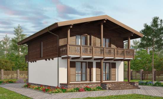 150-016-Л Проект двухэтажного дома с мансардой, недорогой коттедж из блока Заводоуковск | Проекты домов от House Expert