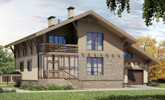 420-001-Л Проект трехэтажного дома с мансардой и гаражом, просторный дом из кирпича Заводоуковск | Проекты домов от House Expert