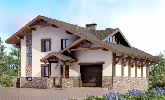 305-002-Л Проект трехэтажного дома с мансардой, просторный коттедж из кирпича Заводоуковск | Проекты домов от House Expert