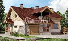 165-002-П Проект двухэтажного дома мансардный этаж, гараж, бюджетный домик из газосиликатных блоков Ялуторовск, House Expert