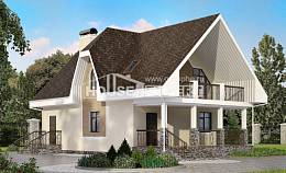 125-001-Л Проект двухэтажного дома мансардой, простой домик из газосиликатных блоков Тюмень, House Expert