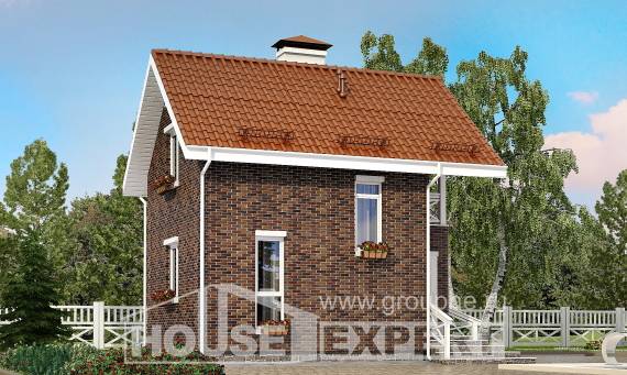 045-001-Л Проект двухэтажного дома мансардный этаж, маленький загородный дом из газосиликатных блоков Тюмень, House Expert