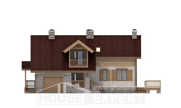 165-002-П Проект двухэтажного дома с мансардным этажом и гаражом, компактный дом из твинблока Заводоуковск, House Expert