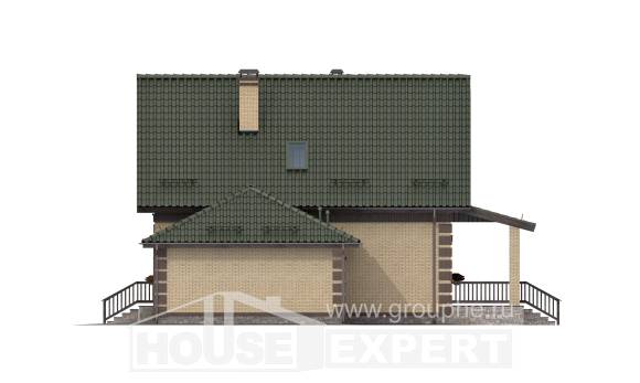 160-007-П Проект двухэтажного дома с мансардным этажом, гараж, недорогой дом из бризолита Заводоуковск, House Expert