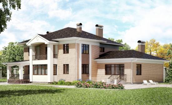 520-001-П Проект трехэтажного дома, большой загородный дом из теплоблока Тобольск | Проекты домов от House Expert