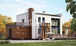 220-003-П Проект двухэтажного дома и гаражом, красивый загородный дом из газобетона Ялуторовск, House Expert