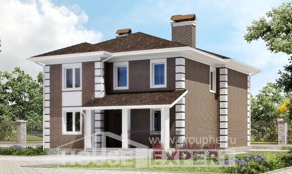 185-002-П Проект двухэтажного дома, современный дом из блока Заводоуковск, House Expert