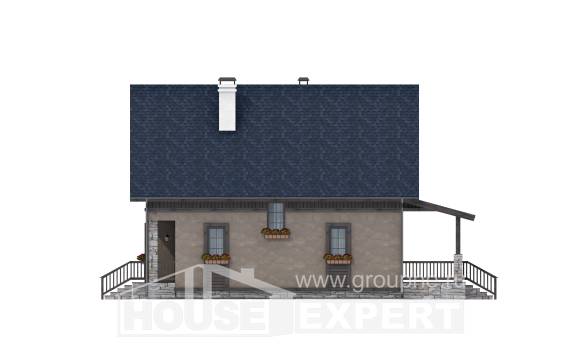 130-003-П Проект двухэтажного дома с мансардой, экономичный дом из керамзитобетонных блоков Тобольск, House Expert