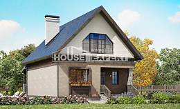 130-003-П Проект двухэтажного дома мансардой, бюджетный домик из пеноблока Тюмень, House Expert