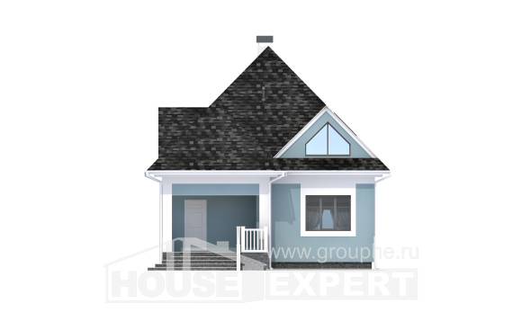 110-001-Л Проект двухэтажного дома мансардой, уютный домик из пеноблока Заводоуковск, House Expert