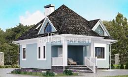 110-001-Л Проект двухэтажного дома с мансардным этажом, бюджетный домик из пеноблока Тюмень, House Expert