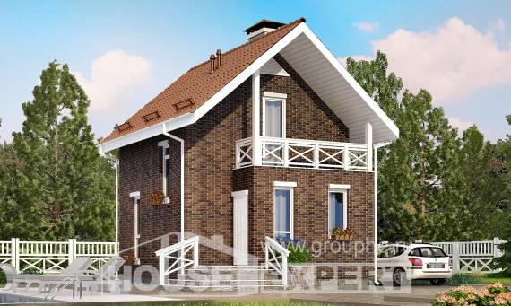 045-001-Л Проект двухэтажного дома мансардный этаж, доступный дом из бризолита Ялуторовск, House Expert
