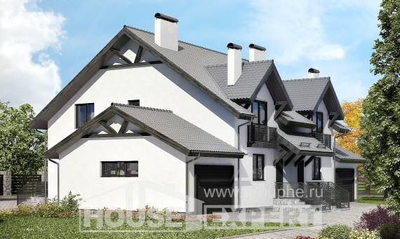 290-003-П Проект двухэтажного дома с мансардой, уютный домик из арболита Тобольск, House Expert