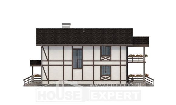 250-002-Л Проект двухэтажного дома с мансардой, гараж, простой домик из кирпича Тобольск, House Expert