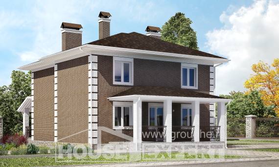 185-002-П Проект двухэтажного дома, современный коттедж из бризолита Тюмень, House Expert