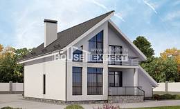 200-007-Л Проект двухэтажного дома с мансардным этажом и гаражом, простой домик из теплоблока Заводоуковск, House Expert