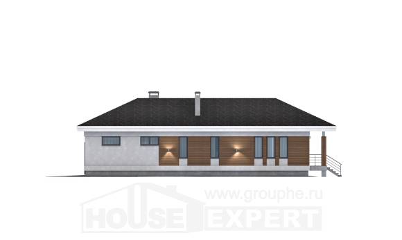 165-001-П Проект одноэтажного дома, гараж, бюджетный коттедж из твинблока Тюмень, House Expert