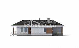 165-001-П Проект одноэтажного дома и гаражом, недорогой загородный дом из поризованных блоков Ялуторовск, House Expert